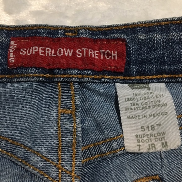 LEVI 518 SUPERLOW STRETCH BOOT CUT JEANS 7 MEDIUM - Picture 5 of 8
